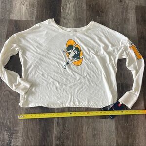 NEW Fanatics Women’s Green Bay Packers Long Sleeve Tee, Size XL, Off White/Cream